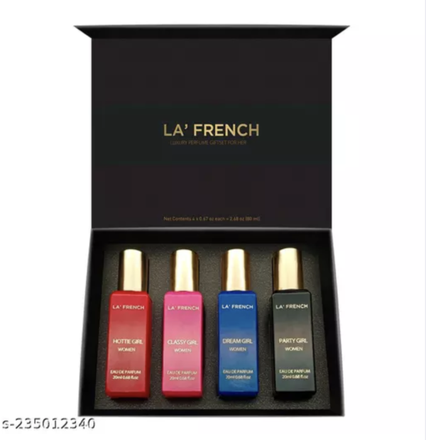 La French Organic Luxury Perfumes Gift Set 4x20 ML for her (Hottie, Classy, Dream, Party Girl perfume) for Women (Set of 4) 80ml women perfumes - Image 2